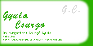 gyula csurgo business card