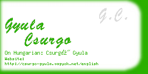 gyula csurgo business card